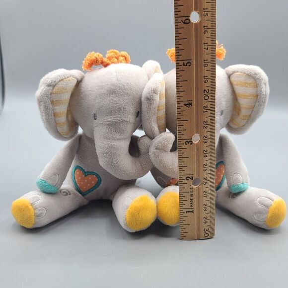 Tickle & Main We Are Twins Gray Elephant Plush Stuffed Baby Toy Rattle - Picture 9 of 9